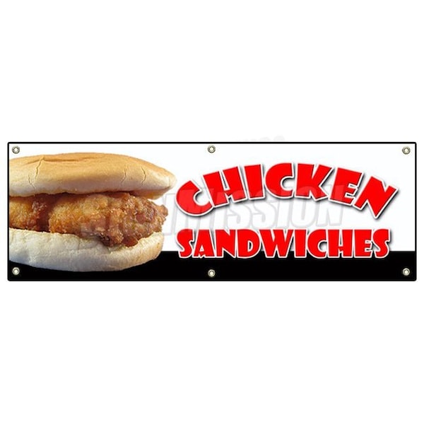 CHICKEN SANDWICH BANNER SIGN fried restaurant signs grilled char broiled
